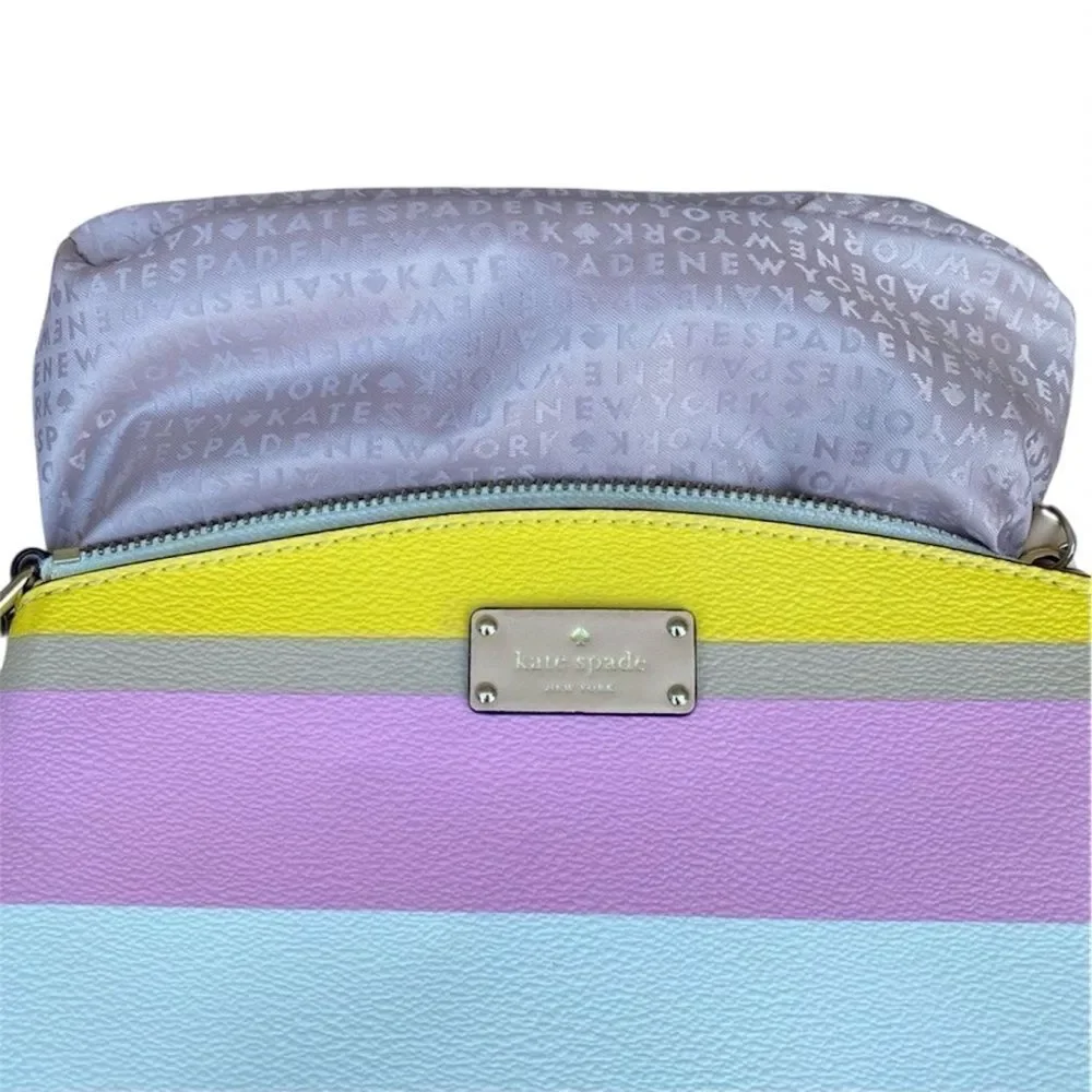 KATE SPADE Dune Striped Millie Grove Street Crossbody Bag Leather Multicolor EUC